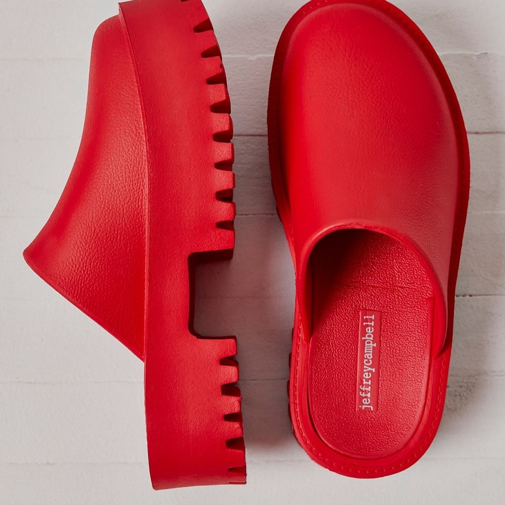 Jeffrey Campbell Red Rubber Mule